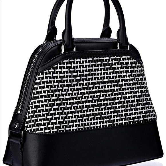 Calvin Klein Clara Stucco Leather Key Dome Satchel - Picture 4 of 8